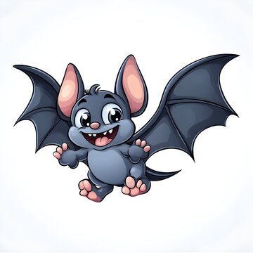 recommend clip art: Stylized Flying Bat Cartoon Icon on White Background