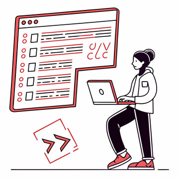 An illustration depicting a programmer working on code, showcasing the process of software development with a focus on efficiency and problem-solving.