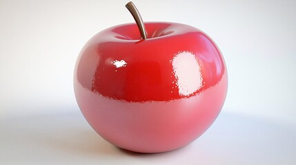Obraz premium A shiny, red apple with a white background. Generative ai