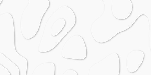 Abstract White paper cut background with lines. white line drawing geometric paper art design. 3d papercut decoration textured with wavy layers. 3d realistic design used for banner, posters. line maps