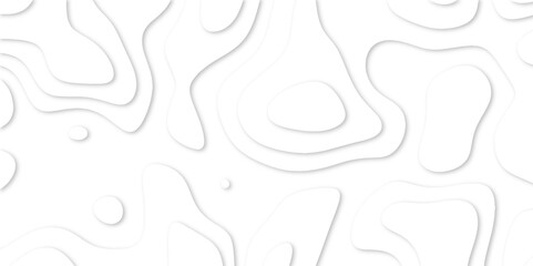 Abstract White paper cut background with lines. white line drawing geometric paper art design. 3d papercut decoration textured with wavy layers. 3d realistic design used for banner, posters. line maps