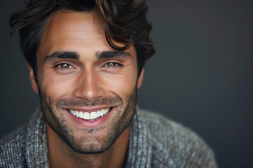 Fototapeta premium A man with a beard and a smile on his face