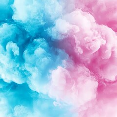 Fototapeta premium Abstract Blue and Pink Swirling Clouds, Digital Art, Dreamy Atmosphere
