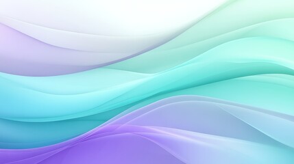 Obraz premium Abstract Digital Art Pale Lavender and Teal Curving Lines