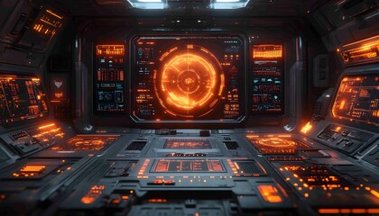 Data-Driven Business Command Center, futuristic command center filled with holographic displays of market data, performance KPIs,