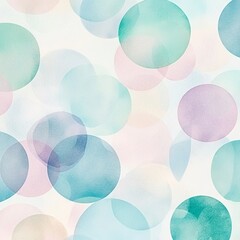 Watercolor Abstract Overlapping Circles in Pastel Tones