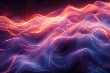 Obraz premium A colorful wave of light with a purple and orange hue