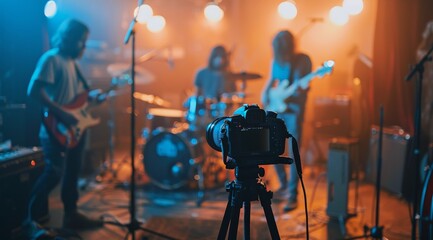 Camera Recording Live Music Performance at a Concert Venue