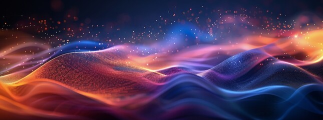 Obraz premium Abstract Waves of Color in a Digital Design