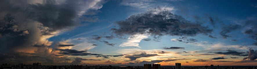 Sunset over the city