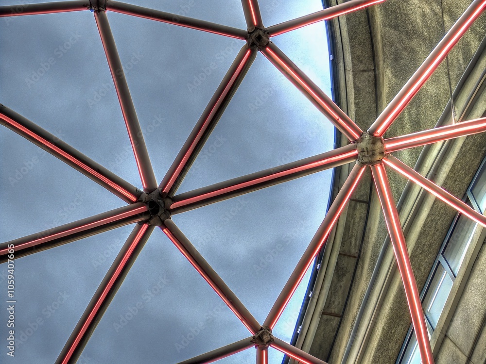 Poster ruby red geometric forms in dark space - bold and energetic 3d visuals for stunning backgrounds