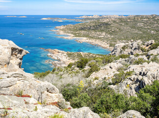 Cala d'inferno viewpoint in Maddalena island , Italy