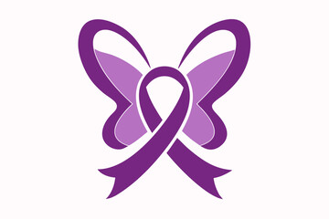 Fototapeta premium World Lupus Day butterfly ribbon vector illustration