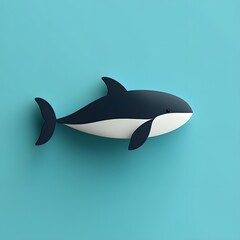 Fototapeta premium Cartoon Whale on a Colorful Background