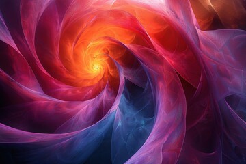 Fototapeta premium A colorful spiral with a red and orange center