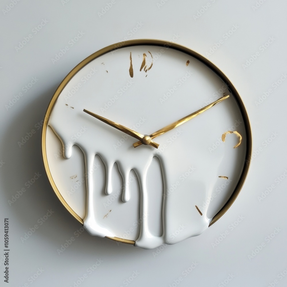 Aufkleber this unique clock features melting hands, artistically conveying a sense of time slipping away, disp