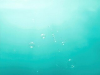 Abstract image of bubbles floating gracefully in turquoise sea water, creating a tranquil and mesmerizing underwater scene, clear, tranquil