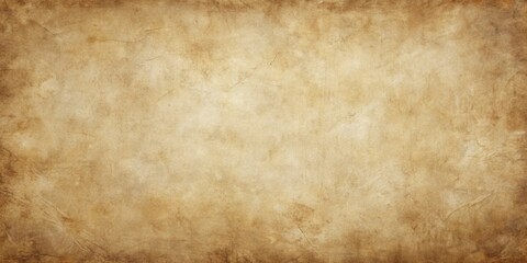 Fototapeta premium Aged parchment texture with a mix of brown and beige tones and subtle creases on a neutral grayish-brown background, weathered, aged, parchment, organic, leather binding