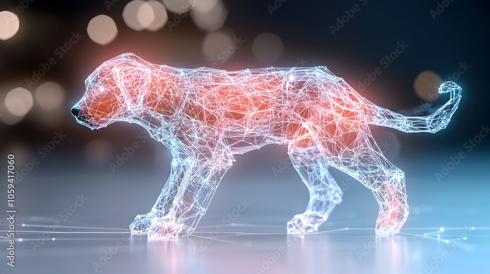 Poster digital canine temporal composite innovative time lapse visualization of technological transformatio