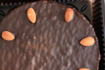 Chocolate cake with almonds