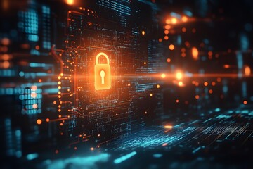 Obraz premium padlock icon representing cybersecurity, digital security, data protection, cyber lock and network security