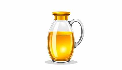 Glass Bottle with Golden Liquid