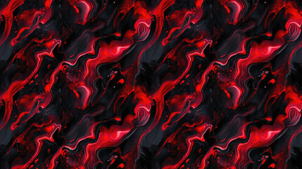 Seamless pattern of beautiful abstract liquid design featuring red and black marble texture perfect for digital art projects