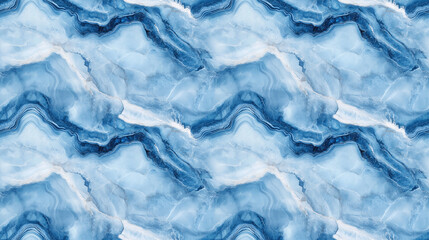 Obraz premium Seamless abstract blue marble pattern with intricate textures ideal for backgrounds and artistic designs