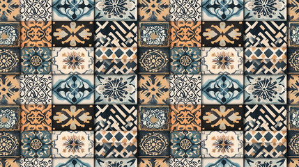 Exquisite seamless collection of oriental geometric tile patterns perfect for interior design textiles wallpaper home decor