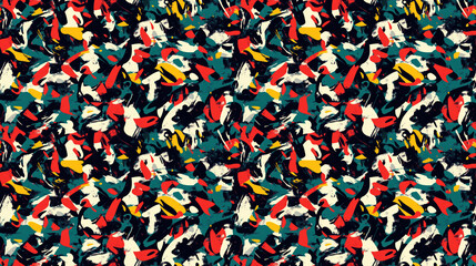 Obraz premium Seamless abstract pattern featuring chaotic and colorful designs ideal for modern textile or graphic design projects