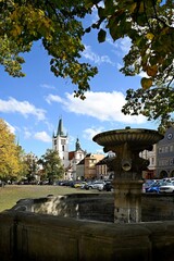 Obraz premium Litoměřice - Czech Republic, historic square, church of All Saints,
