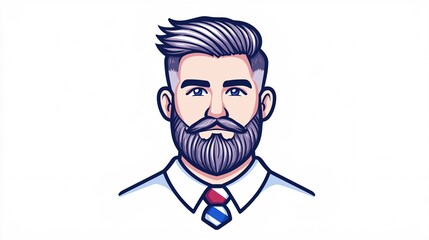 Playful Cartoon Barber in Whimsical Barbershop Logo on Neutral Canvas