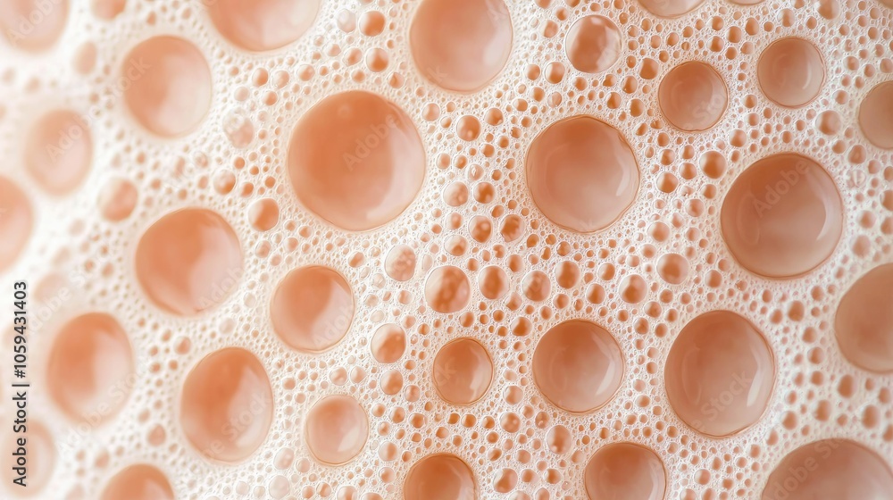 Poster close-up of bubbles in foam texture background