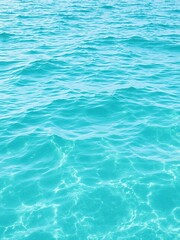 Obraz premium Beautiful blue water panorama background with gentle waves, aqua, serene