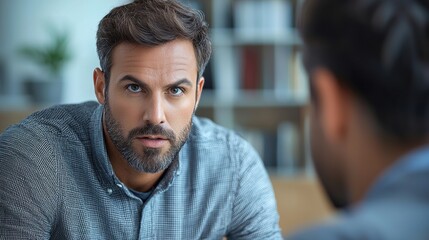 Obraz premium Manager Providing Feedback to Young Employee in Office