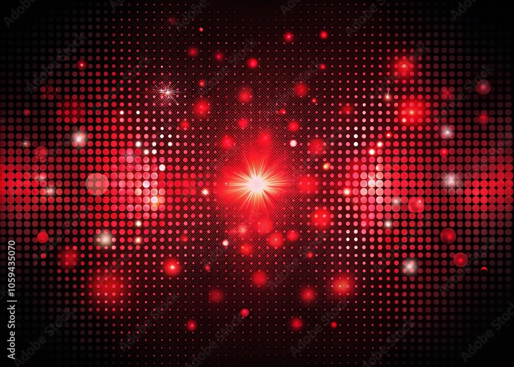 Poster stunning red halftone vector abstract background with bokeh effect on black theme for modern design 