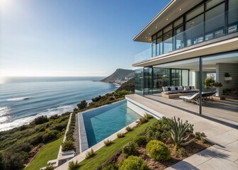 Stunning Upscale Home with Sleek Design, Pool, and Ocean Panorama - Luxury Real Estate Photography