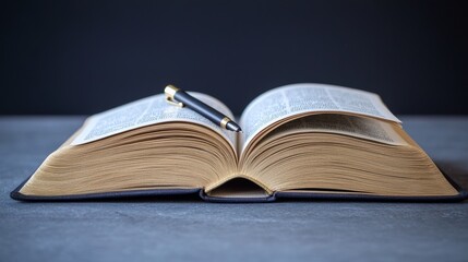 Obraz premium An open book with a pen symbolizing freedom of speech and the importance of having a voice in society