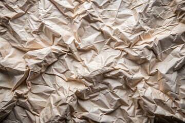 Close-up of crumpled paper with intricate patterns of creases and folds, creased paper, paper creases