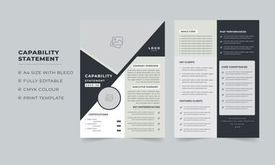  Capability Statement and Document Template, Business  Capability Statement