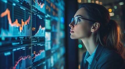 A business analyst carefully examining financial data in a contemporary office symbolizing precision and expertise in financial management