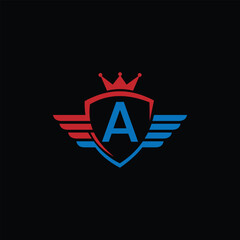 Abstract Security Shield With Letter A Logo