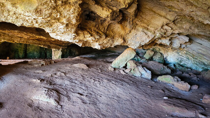 Mysterious cave deep in the rocks