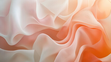 Obraz premium Delicate, soft pink and orange wavy forms