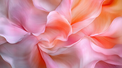 Delicate, soft pink and orange wavy forms