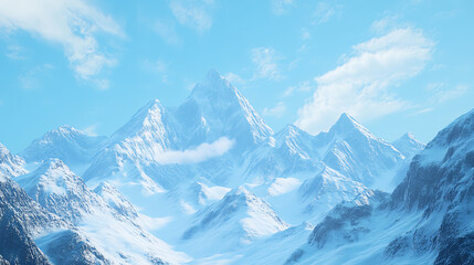 Obraz premium Snowcapped mountains with a crystalclear blue sky, stunning winter landscape