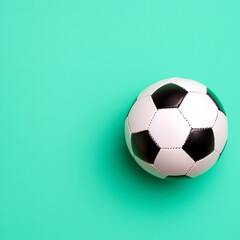 Soccer ball on a vibrant green background, perfect for sporting themes.