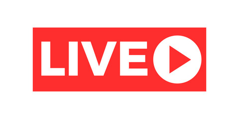 Live video broadcast button vector icon