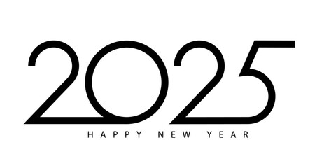 Happy New Year 2025 number design template. Vector illustration for calendar, banner, corporate gritting card