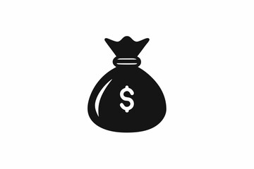 Money Bag Silhouette Vector, Money Bag Clipart, Money bag icon